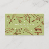 Bakken & koken Houtkorrelige textuur & groen Visitekaartje (Voorkant)