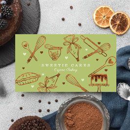 Bakken & koken Houtkorrelige textuur & groen Visitekaartje