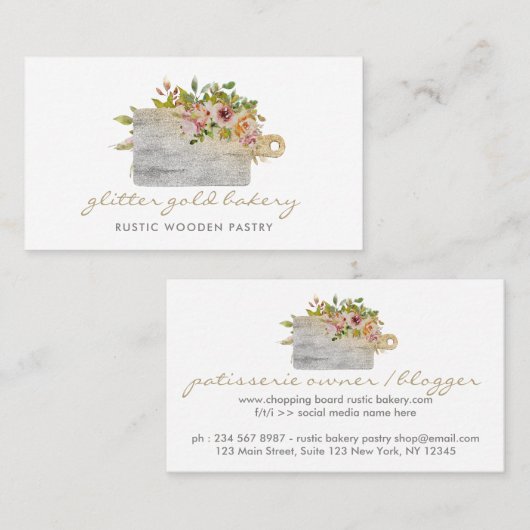 Bakken Koken Snijplank Zelfgemaakt Visitekaartje (Voorkant / Achterkant)
