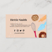 Bakken & koken Utensil Black Cakes Bakes Visitekaartje (Achterkant)