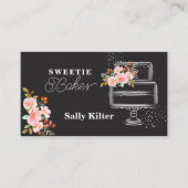 Bakken & koken Utensil Black Cakes Bakes Visitekaartje (Voorkant)