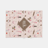 Bakken & Kookgerei Bakkerij Koken Monogram Fleece Deken (Voorkant (Horizontaal))