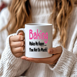 Bakken Maakt Me Gelukkig Tweekleurige Koffiemok