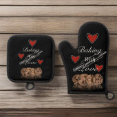 Bakken met liefde ovenwant & pannenlap set