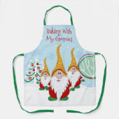 Bakken met mijn Gnomies Gnome Kerstmis Schort (Voorkant)
