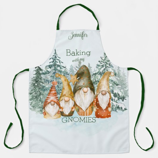 Bakken met mijn Gnomies Kerstmis Schort (Voorkant)