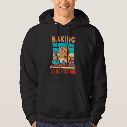 Bakken Niet storen Leuke Kat Bak Bakker Dessert Hoodie (Voorkant)