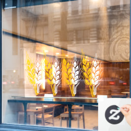 Bakken of cafe zakelijke tarweoren decoratief raamsticker