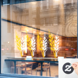 Bakken of cafe zakelijke tarweoren decoratief raamsticker
