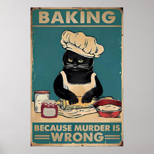 Bakken Omdat Moord is Wrong Cat Black Poster