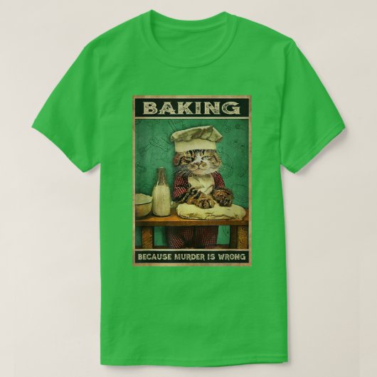 bakken omdat moord verkeerd is t-shirt (Design voorkant)