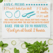 Bakken, Pecan taart recept keukenhanddoek (Gevouwen)