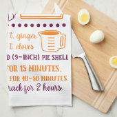 Bakken, pompoen taart recept keukenhanddoek (Quarter Fold)