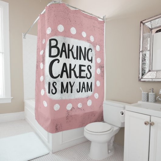 Bakken taarten is mijn jam douche gordijn (In situ)
