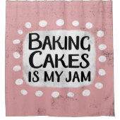 Bakken taarten is mijn jam douche gordijn (Voorkant)