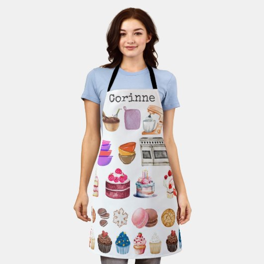 Bakken Thema's Cupcakes Cake Cookie Bowls Mixer Schort (Gedragen)