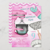 Bakken Verjaardagsfeest Girly koken uitnodiging (Voorkant / Achterkant)