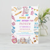 Bakken Verjaardagsfeest Girly koken uitnodiging (Staand voorkant)