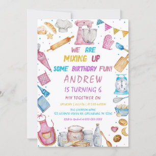 Bakken Verjaardagsfeest Girly koken uitnodiging