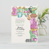 Bakken verjaardagsfeest kaart (Staand voorkant)