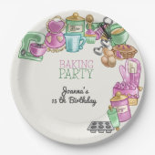 Bakken verjaardagsfeest papieren bordje (Voorkant)