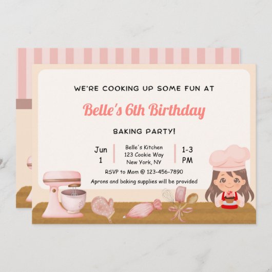 Bakken Verjaardagsfeest Uitnodiging (Voorkant / Achterkant)