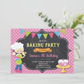 Bakken Verjaardagsfeest Uitnodiging (Staand voorkant)