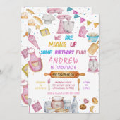 Bakken verjaardagsfeestje meisje koken uitnodiging (Voorkant / Achterkant)