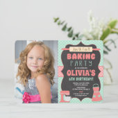 Bakken verjaardagsfeestje taart decoreren foto kaart (Staand voorkant)