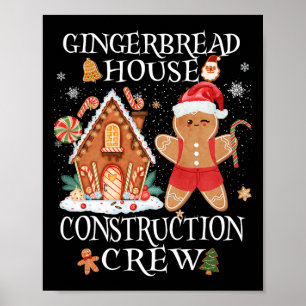Bakken Xmas Gingerbread Huis Bouw Crew De Poster