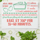 Bakken, zoete aardappeltaart recept keukenhanddoek (Gevouwen)