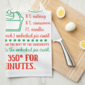 Bakken, zoete aardappeltaart recept keukenhanddoek (Quarter Fold)