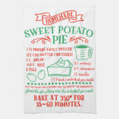 Bakken, zoete aardappeltaart recept keukenhanddoek (Verticaal)
