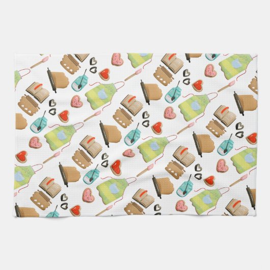 Bakkende harten theedoek (Horizontaal)