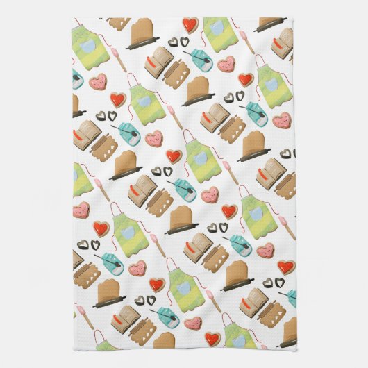 Bakkende harten theedoek (Verticaal)