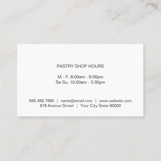 bakker | Baguettes en gebak Visitekaartje (Achterkant)