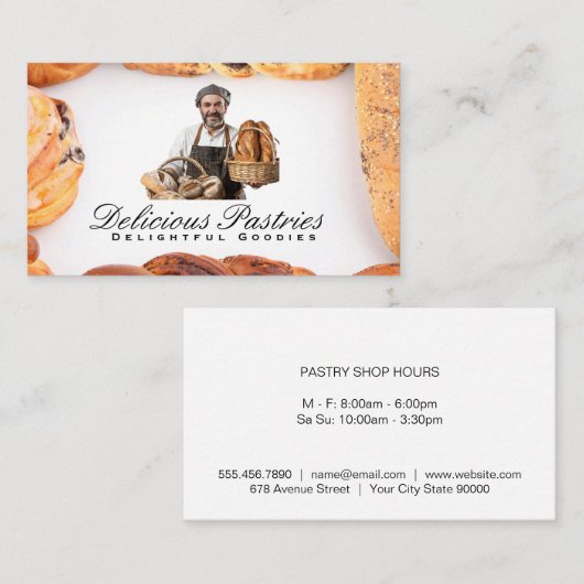 bakker | Baguettes en gebak Visitekaartje (Voorkant / Achterkant)