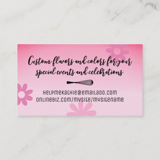 Bakker bakgereedschap gebak chef rolpen visitekaartje (Achterkant)