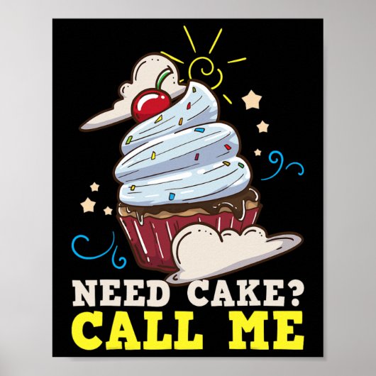 Bakker Baking Cake Cupcake Gift Poster (Voorkant)