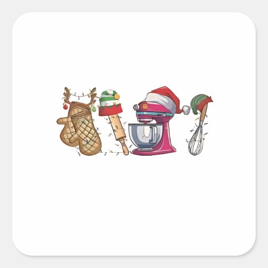 Bakker Bakken Bakkerij Keuken Werker Vierkante Sticker (Voorkant)