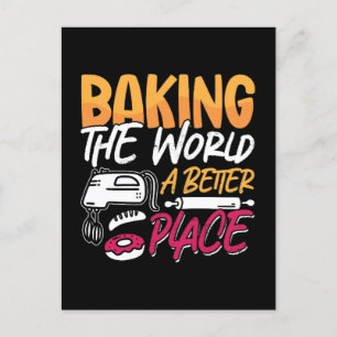 Bakker bakken de wereld een betere plek bakkerijta feestdagenkaart