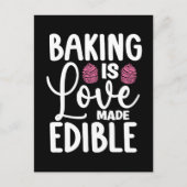 Bakker bakken is liefde gemaakt eetbare bakkerijta feestdagenkaart (Voorkant)