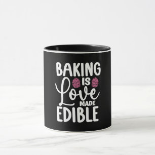 Bakker bakken is liefde gemaakt eetbare bakkerijta mok