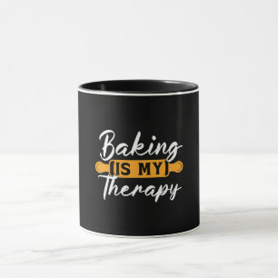 Bakker bakken is mijn therapie bakkerij chef cake mok