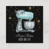 Bakker bakken Waterverf gebak chef-kok zwart Vierkante Visitekaartje (Voorkant)