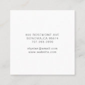  bakker bakkerij banketbakker vierkante visitekaartje (Achterkant)