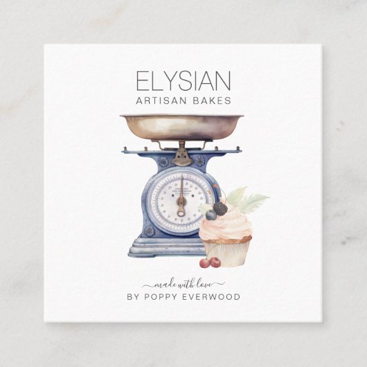  bakker bakkerij banketbakker vierkante visitekaartje (Voorkant)