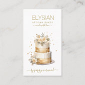 Bakker Bakkerij Gebak Chef Cake Beige Goud Visitekaartje (Voorkant)