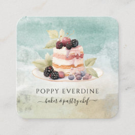 Bakker Bakkerij Gebak Chef Catering Business Vierkante Visitekaartje