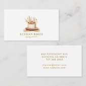 Bakker Bakkerij Gebak Chef Goud Beige Cake Visitekaartje (Voorkant / Achterkant)